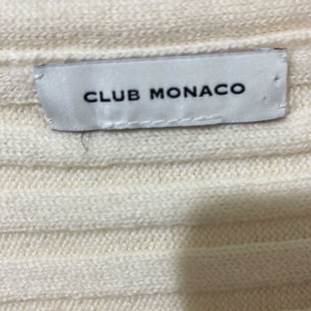 Club Monaco Asymmetrical Cream Sweater - Picture 3 of 4